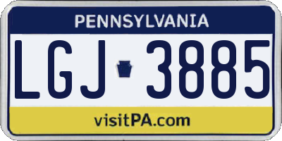 PA license plate LGJ3885