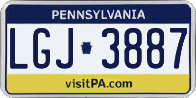 PA license plate LGJ3887