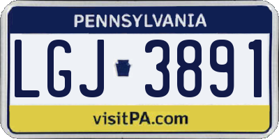 PA license plate LGJ3891