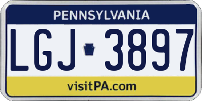 PA license plate LGJ3897