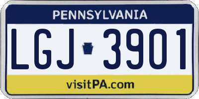 PA license plate LGJ3901