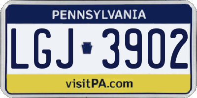 PA license plate LGJ3902