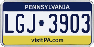 PA license plate LGJ3903
