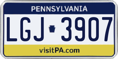 PA license plate LGJ3907