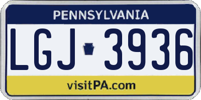 PA license plate LGJ3936