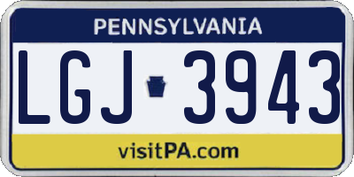PA license plate LGJ3943