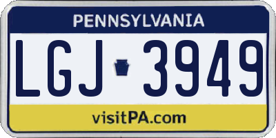 PA license plate LGJ3949