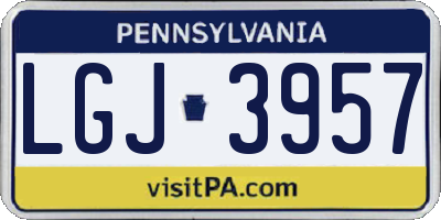 PA license plate LGJ3957