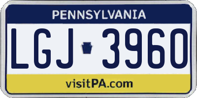 PA license plate LGJ3960