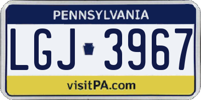 PA license plate LGJ3967