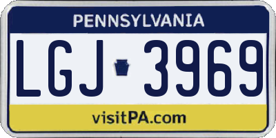 PA license plate LGJ3969