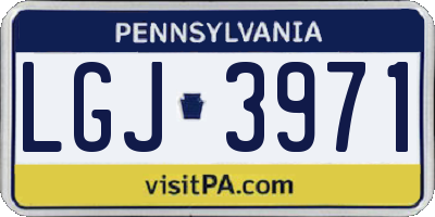 PA license plate LGJ3971