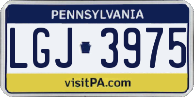 PA license plate LGJ3975