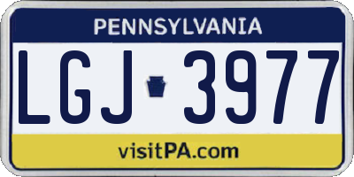 PA license plate LGJ3977