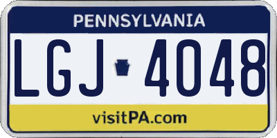 PA license plate LGJ4048