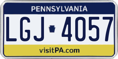 PA license plate LGJ4057