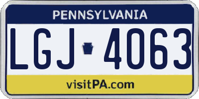 PA license plate LGJ4063