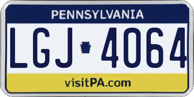 PA license plate LGJ4064