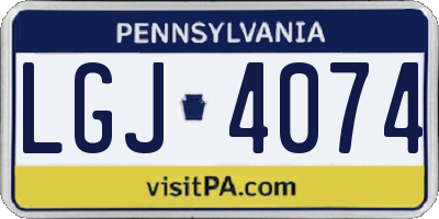 PA license plate LGJ4074