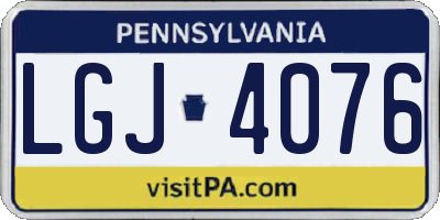 PA license plate LGJ4076