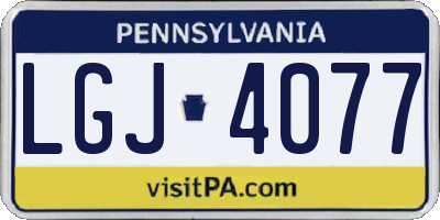 PA license plate LGJ4077