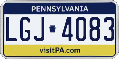 PA license plate LGJ4083