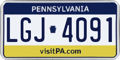 PA license plate LGJ4091