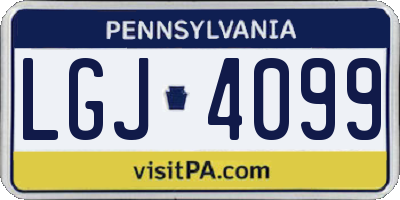 PA license plate LGJ4099