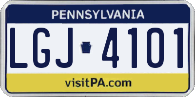 PA license plate LGJ4101