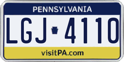 PA license plate LGJ4110