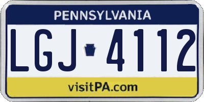 PA license plate LGJ4112