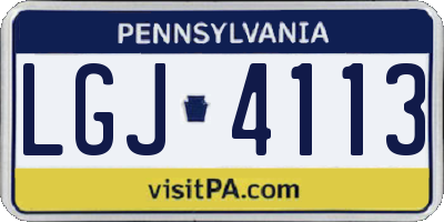 PA license plate LGJ4113