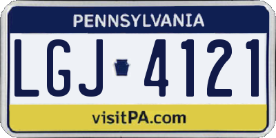 PA license plate LGJ4121
