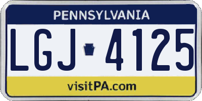 PA license plate LGJ4125