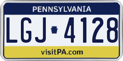 PA license plate LGJ4128