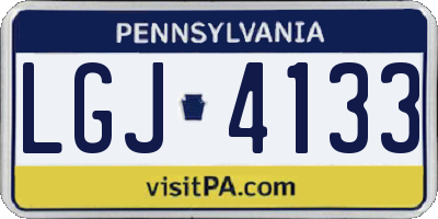 PA license plate LGJ4133