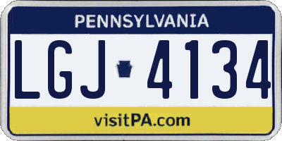 PA license plate LGJ4134