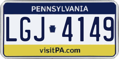 PA license plate LGJ4149