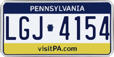 PA license plate LGJ4154