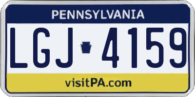 PA license plate LGJ4159
