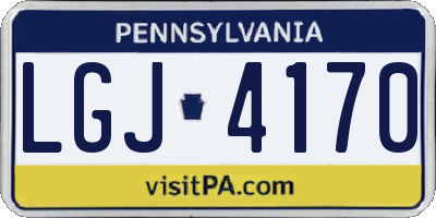 PA license plate LGJ4170