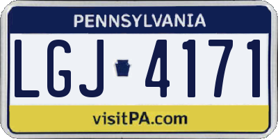 PA license plate LGJ4171