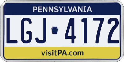 PA license plate LGJ4172