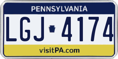 PA license plate LGJ4174