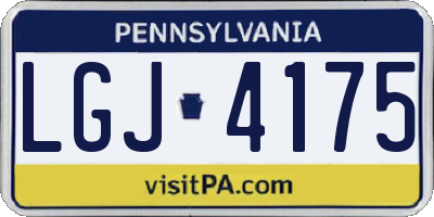 PA license plate LGJ4175