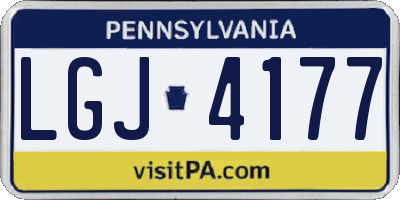 PA license plate LGJ4177