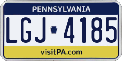 PA license plate LGJ4185