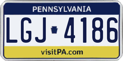 PA license plate LGJ4186