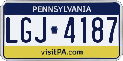PA license plate LGJ4187