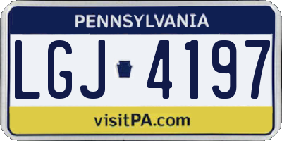 PA license plate LGJ4197